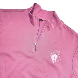 Arista Equestrian Quarter Zip Shirt Womens XL Mauve Short Sleeve Horse Logo Top